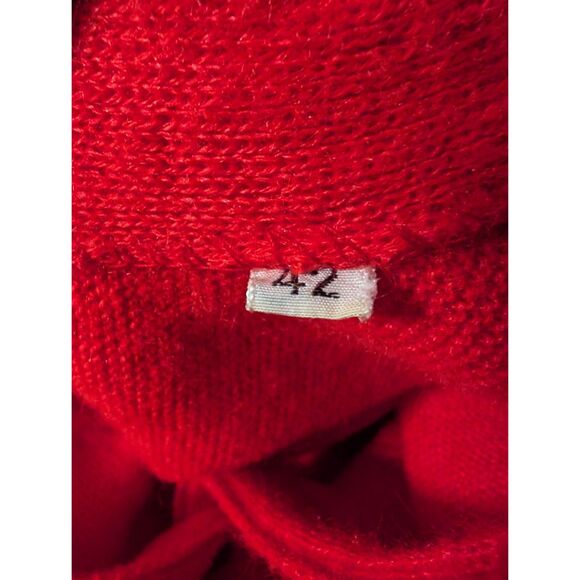 Vintage Haymaker Lacoste Sweater Cardigan Women Size 42 Red 100% Orlon Acrylic - Picture 5 of 8